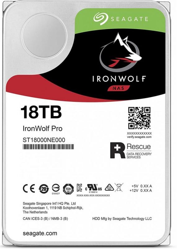 Накопичувач HDD SATA 18.0TB Seagate IronWolf Pro NAS 7200rpm 256MB (ST18000NE000)