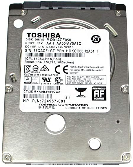 Накопичувач HDD 2.5" SATA  500GB Toshiba 7200rpm 16MB (MQ01ACF050)