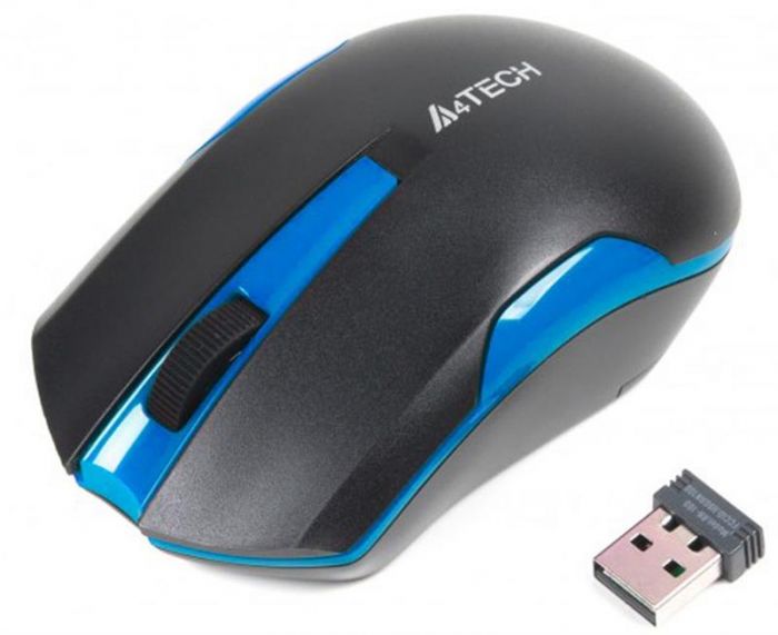 Миша бездротова A4Tech G3-200N Black/Blue USB V-Track