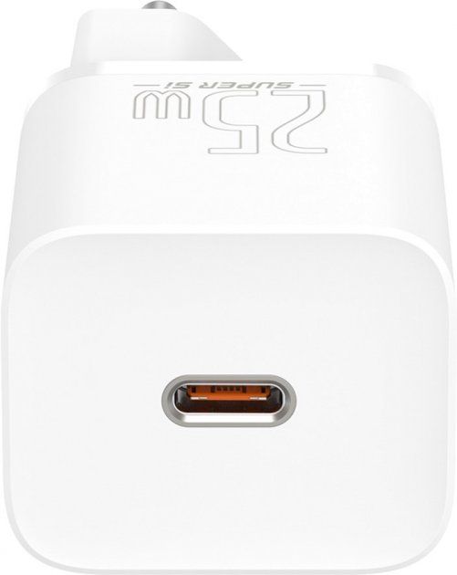 Мережевий зарядний пристрій Baseus Super Silicone PD Charger 25W (1Type-C) White (TZCCSUP-L02) + кабель Type-C