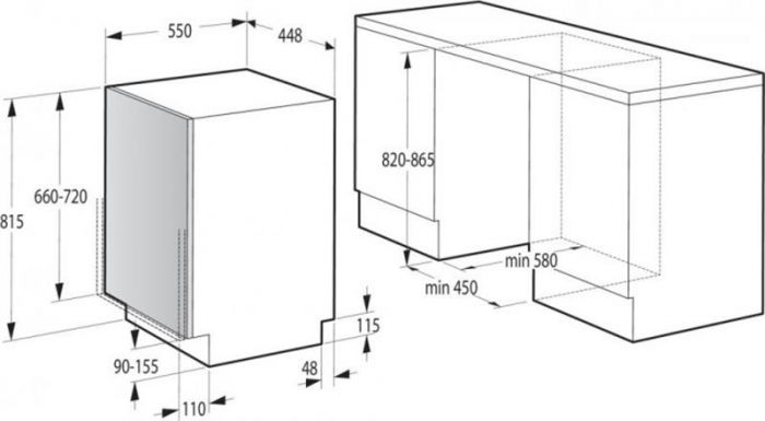 Вбудована посудомийна машина Gorenje GV561D10