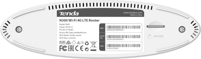 Бездротовий 3G/4G маршрутизатор Tenda 4G03