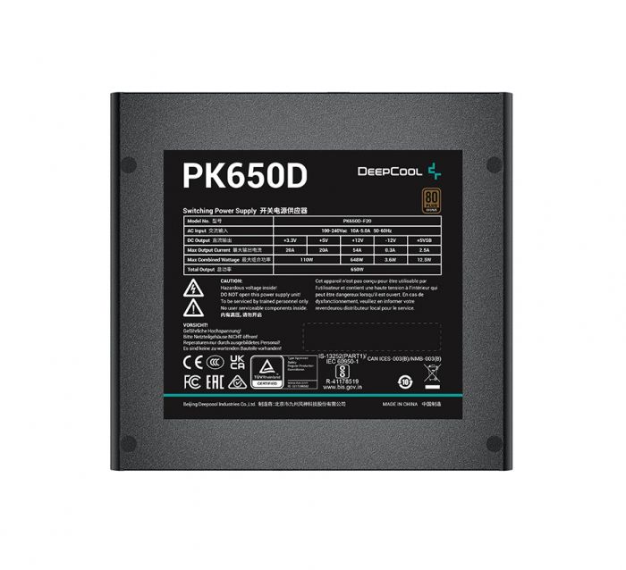 Блок живлення DeepCool PK650D (R-PK650D-FA0B-EU) 650W