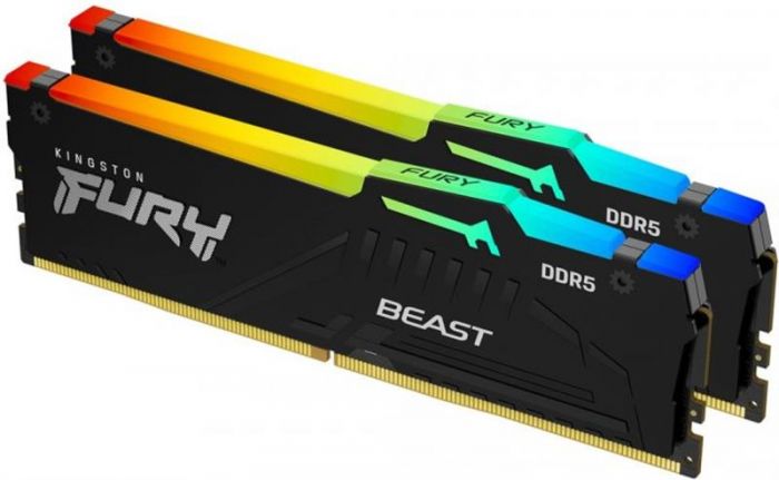 Модуль пам`яті DDR5 2x8GB/5200 Kingston Fury Beast RGB Black (KF552C40BBAK2-16)