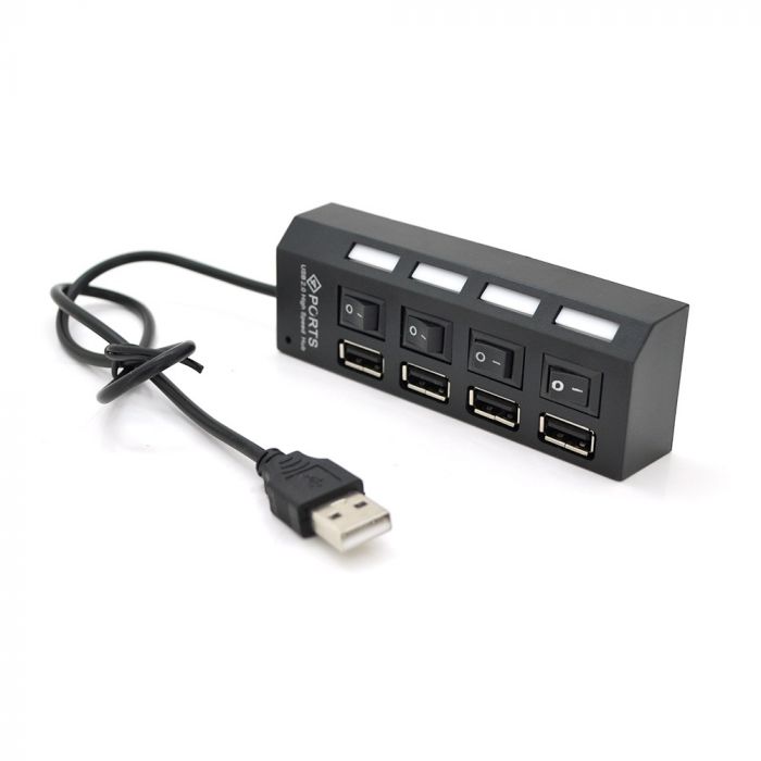 Концентратор USB 2.0 Voltronic YT-HWS4HS-B/03943, 4хUSB2.0, Black