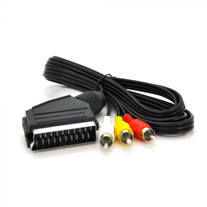 Кабель Merlion SCART - 3хRCA (M/M), 1.2 м, чорний (TT-SCART (M)-3RCA (M)-1.2/00023)