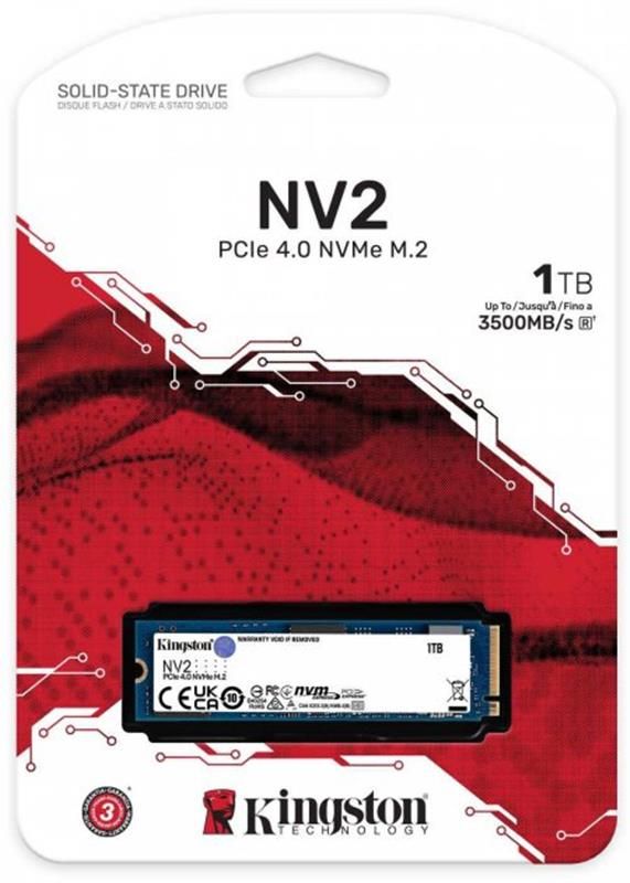 Накопичувач SSD 1TB M.2 NVMe Kingston NV2 M.2 2280 PCIe Gen4.0 x4 (SNV2S/1000G)