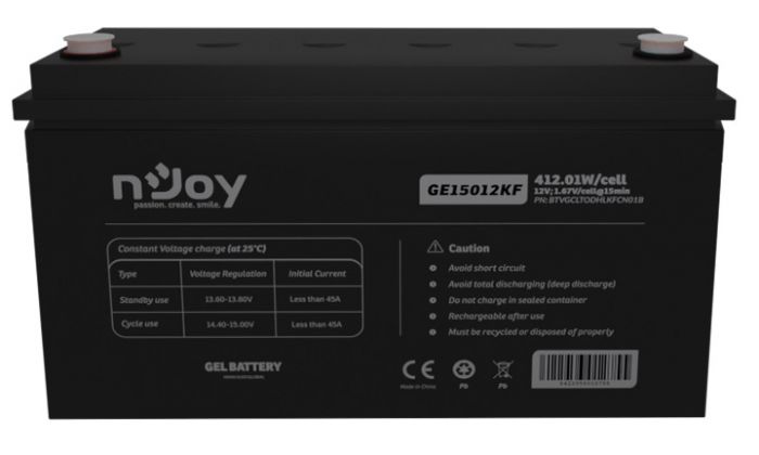 Акумуляторна батарея Njoy GE15012KF 12V 150AH (BTVGCLTODHLKFCN01B) GEL