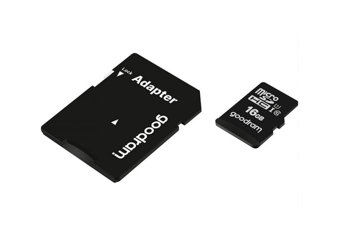 Карта пам`яті MicroSDHC 16GB UHS-I Class 10 GOODRAM + SD-adapter (M1AA-0160R12)