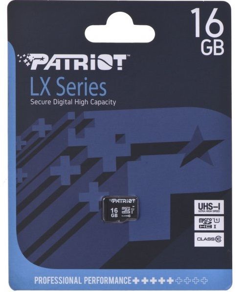 Карта пам`ятi MicroSDHC 16GB UHS-I Class 10 Patriot LX (PSF16GMDC10)