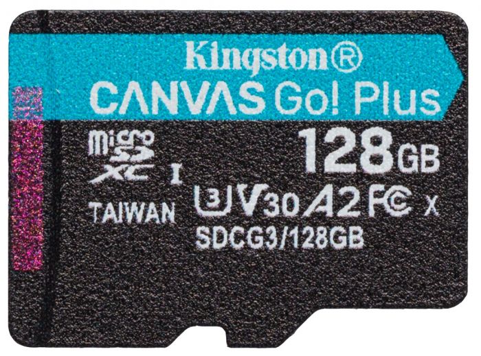 Карта пам`яті MicroSDXC 128GB UHS-I/U3 Class 10 Kingston Canvas Go! Plus R170/W90MB/s (SDCG3/128GBSP)