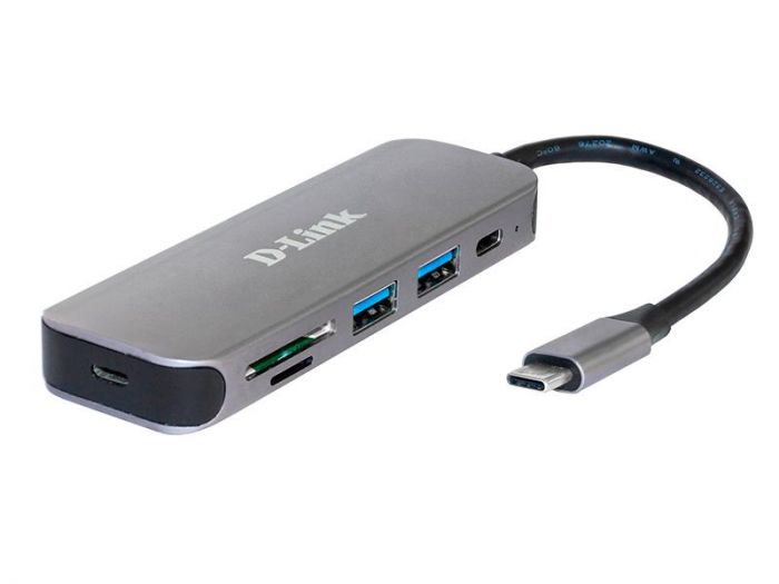 Концентратор USB Type-C D-Link DUB-2325 2хUSB3.0, 1xUSB-C, 1xSD, 1xmicroSD