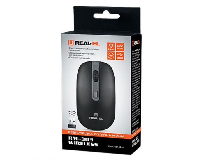 Миша бездротова REAL-EL RM-301 Wireless Black