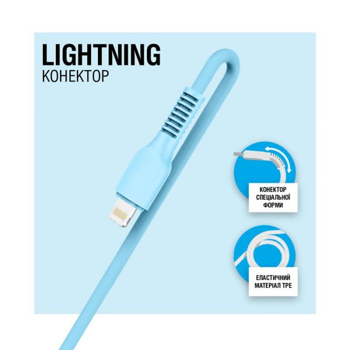 Кабель ACCLAB AL-CBCOLOR-L1BL USB - Lightning (M/M), 1.2 м, Blue (1283126518188)