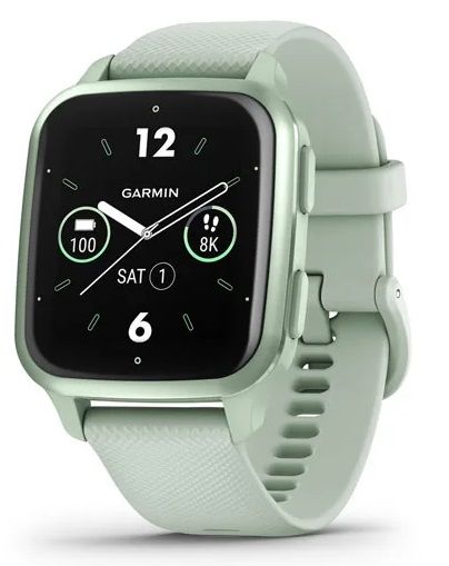 Смарт-годинник Garmin Venu Sq 2 Metallic Mint Aluminum Bezel with Cool Mint Case and Silicone Band (010-02701-82)