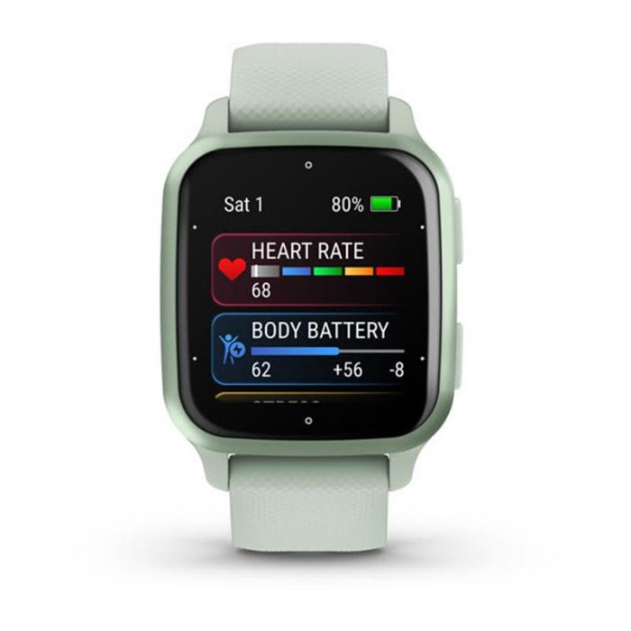 Смарт-годинник Garmin Venu Sq 2 Metallic Mint Aluminum Bezel with Cool Mint Case and Silicone Band (010-02701-82)