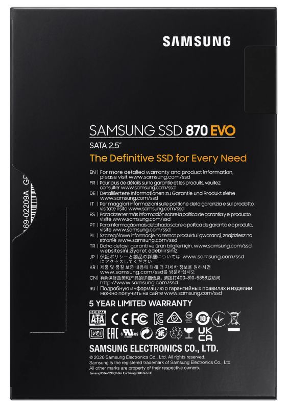 Накопичувач SSD 500GB Samsung 870 EVO 2.5" SATAIII MLC (MZ-77E500B/EU)