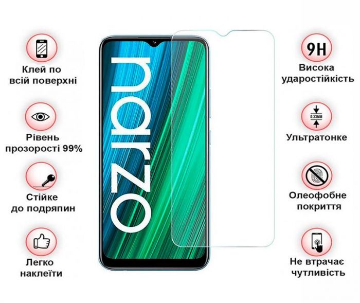 Захисне скло BeCover для Realme Narzo 50A Crystal Clear Glass 3D (708127)