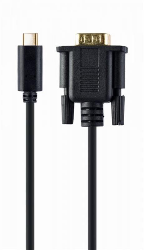 Кабель Cablexpert USB Type-C - VGA (M/M), 2 м, чорний (A-CM-VGAM-01)