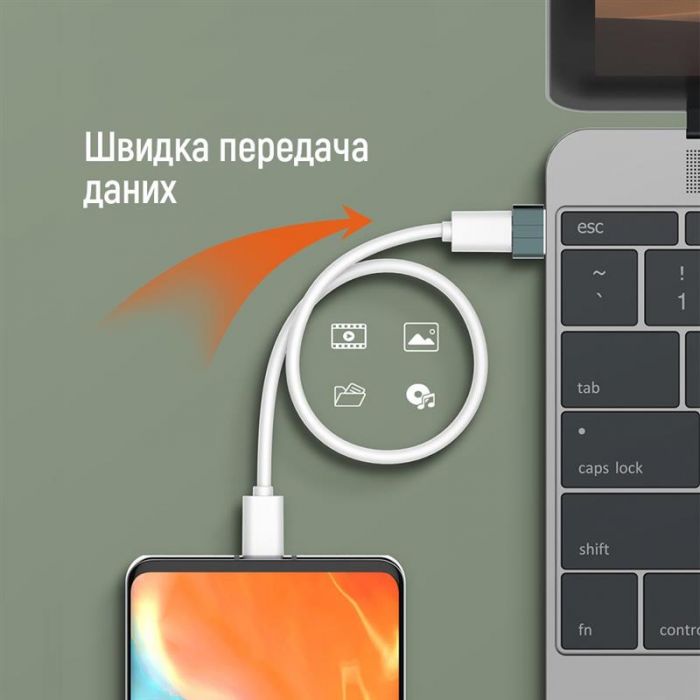 Адаптер ColorWay USB Type-C - USB V 3.0 (F/M) silver (CW-AD-CA)