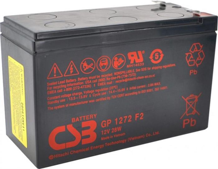 Акумуляторна батарея CSB 12V 7.2AH (GP1272F2-28W/07775) AGM Black