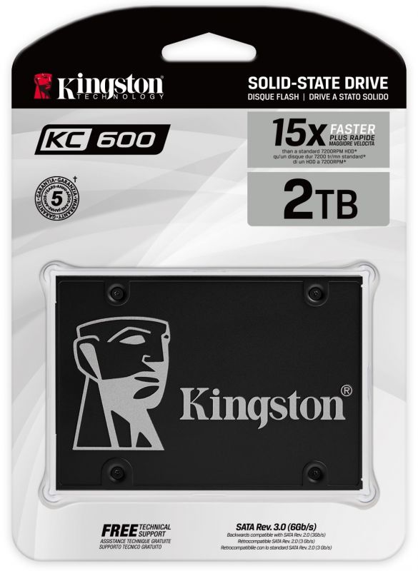 Накопичувач SSD 2TB Kingston KC600 2.5" SATAIII 3D TLC (SKC600/2048G)