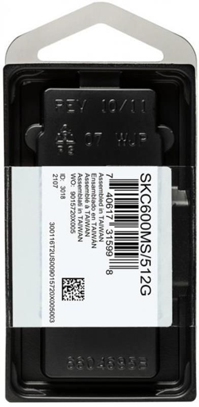 Накопичувач SSD 256GB Kingston KC600 mSATA SATAIII 3D TLC (SKC600MS/256G)