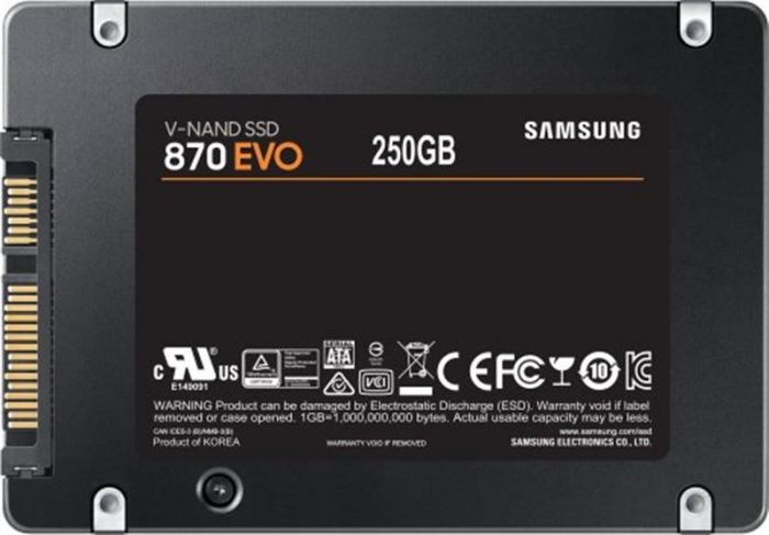 Накопичувач SSD 250GB Samsung 870 EVO 2.5" SATAIII MLC (MZ-77E250B/EU)