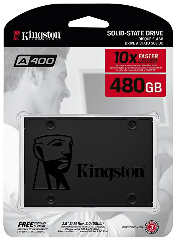 Накопичувач SSD 480GB Kingston SSDNow A400 2.5" SATAIII (SA400S37/480G)