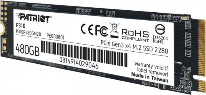 Накопичувач SSD 480GB Patriot P310 M.2 2280 PCIe NVMe 3.0 x4 TLC (P310P480GM28)