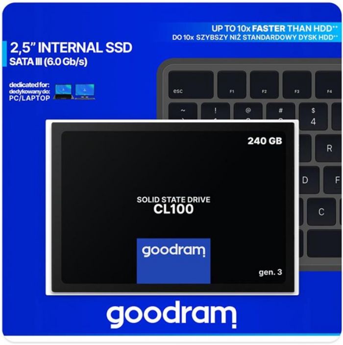 Накопичувач SSD 240GB GOODRAM CL100 GEN.3 2.5" SATAIII 3D TLC (SSDPR-CL100-240-G3)