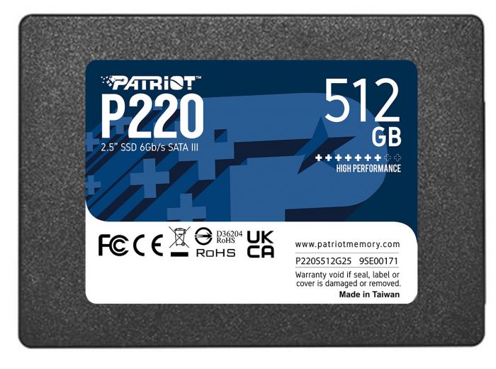 Накопичувач SSD 512GB Patriot P220 2.5" SATAIII TLC (P220S512G25)