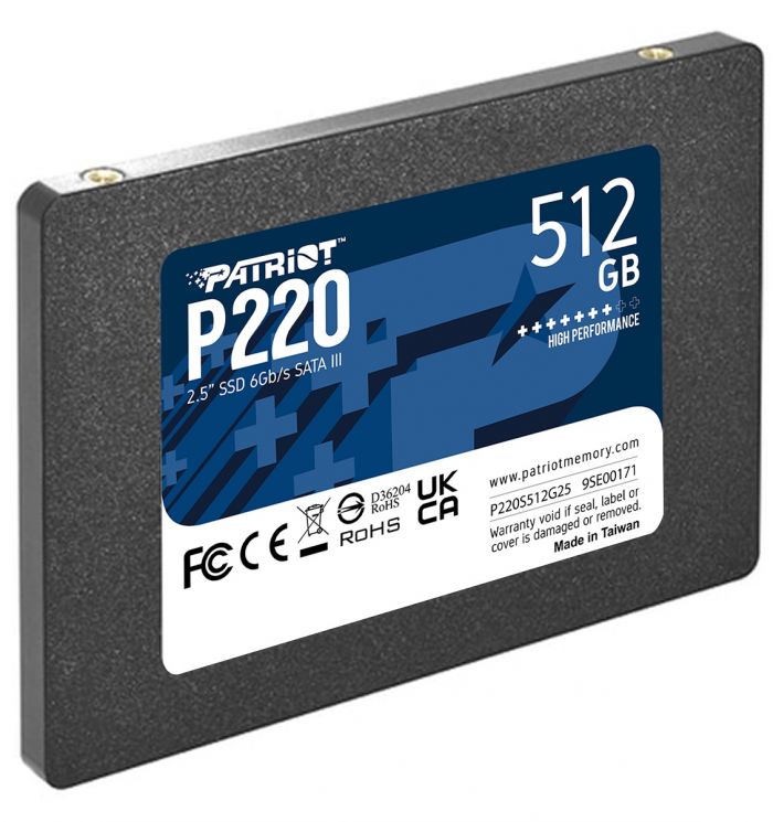 Накопичувач SSD 512GB Patriot P220 2.5" SATAIII TLC (P220S512G25)