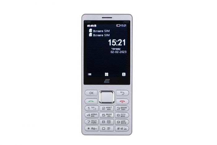 Мобiльний телефон 2E E280 2022 Dual Sim Silver (688130245227)