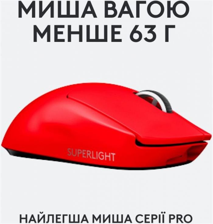 Миша бездротова Logitech Pro X Superlight Red (910-006784)