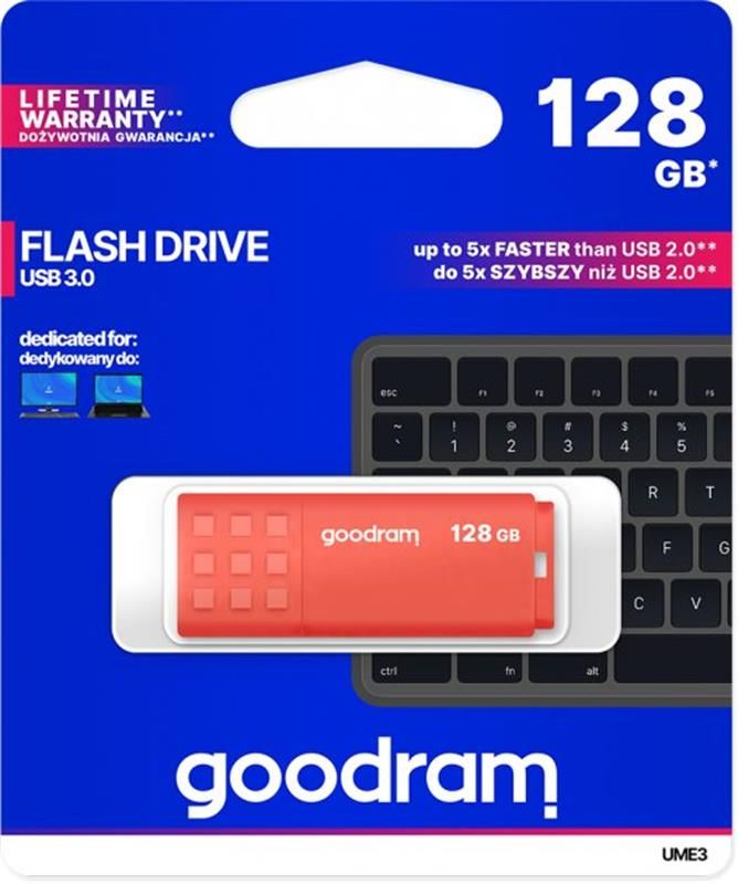 Флеш-накопичувач USB3.2 128GB GOODRAM UME3 Orange (UME3-1280O0R11)