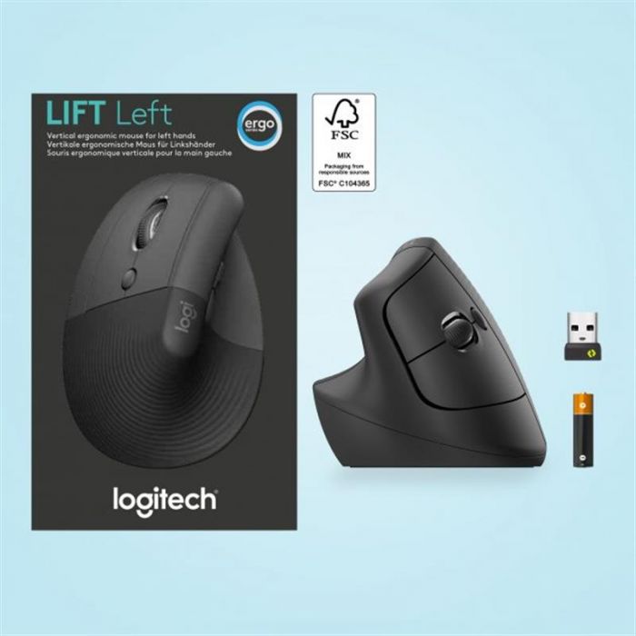 Миша бездротова Logitech Lift Vertical Ergonomic Graphite (910-006474)