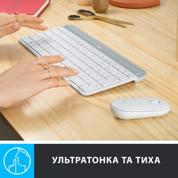 Комплект (клавіатура, мишка) бездротовий Logitech MK470 White USB (920-009205)