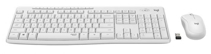 Комплект (клавiатура, миша) бездротовий Logitech MK295 Combo White USB (920-009824)