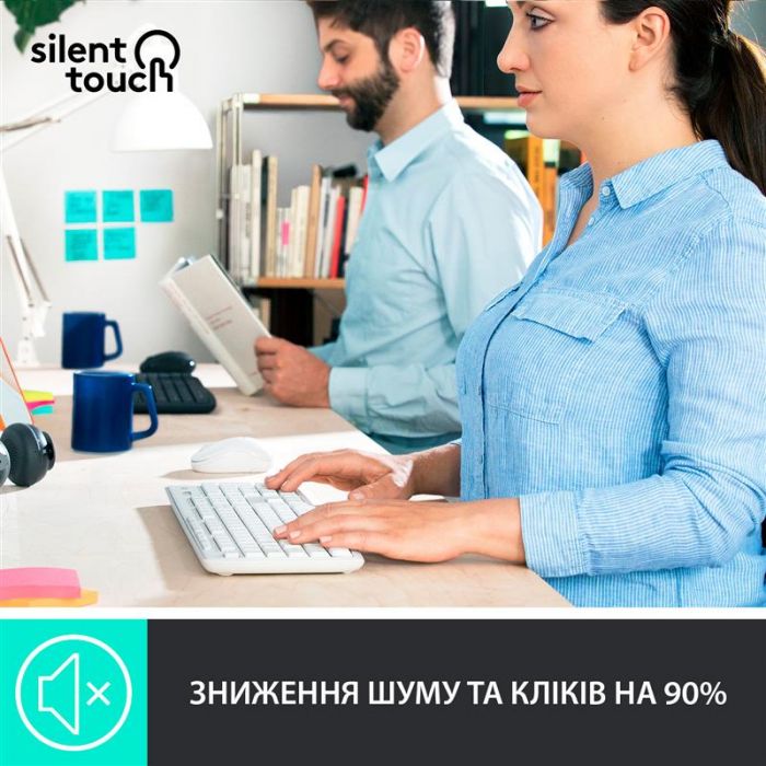 Комплект (клавiатура, миша) бездротовий Logitech MK295 Combo White (920-009824)