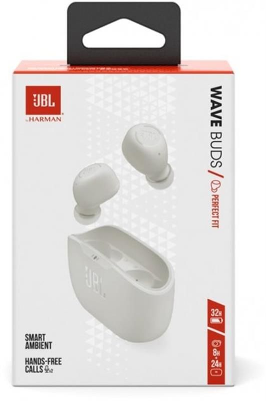 Bluetooth-гарнітура JBL Wave Buds White (JBLWBUDSWHT)