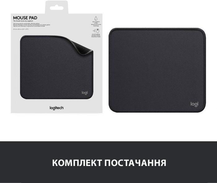 Ігрова поверхня Logitech Mouse Pad Studio Graphite (956-000049)