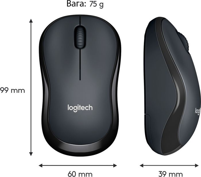 Миша бездротова Logitech M220 Silent Charcoal (910-004878)