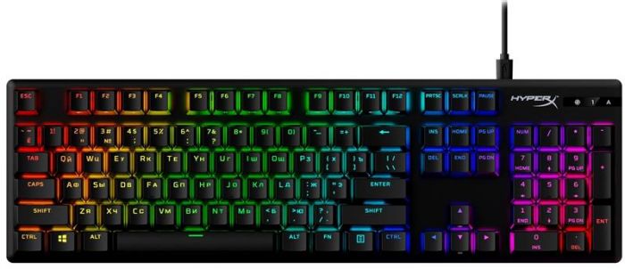 Клавіатура HyperX Alloy Origins Red RGB PBT ENG/RU Black (639N3AA) 