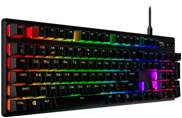 Клавіатура HyperX Alloy Origins Red RGB PBT ENG/RU Black (639N3AA) 