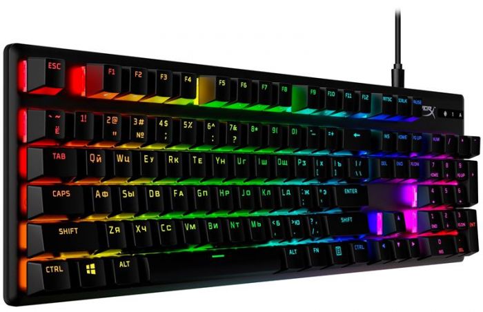 Клавіатура HyperX Alloy Origins Aqua RGB PBT ENG/RU Black (639N5AA) 