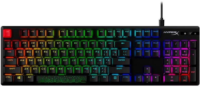 Клавіатура HyperX Alloy Origins Aqua RGB PBT ENG/RU Black (639N5AA) 