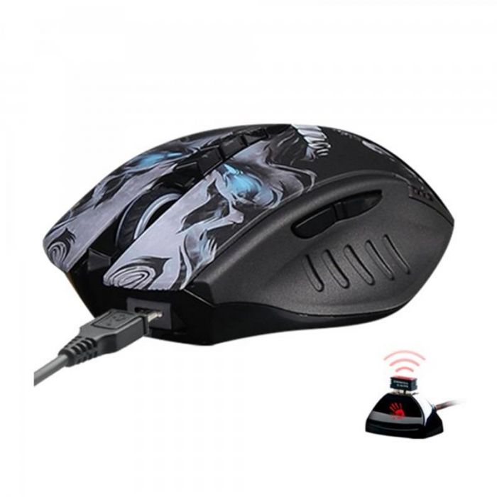 Миша бездротова R80 Plus Bloody (Skull) Black