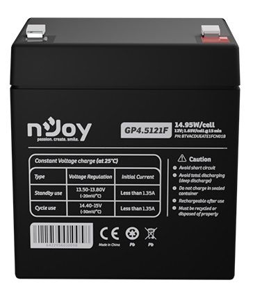 Акумуляторна батарея Njoy GP4.5121F 12V 4.5AH (BTVACDUEATE1FCN01B) AGM