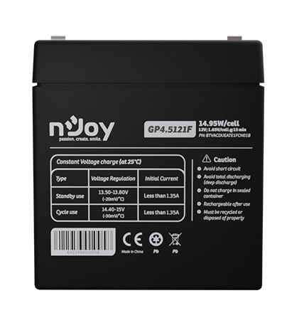 Акумуляторна батарея Njoy GP4.5121F 12V 4.5AH (BTVACDUEATE1FCN01B) AGM